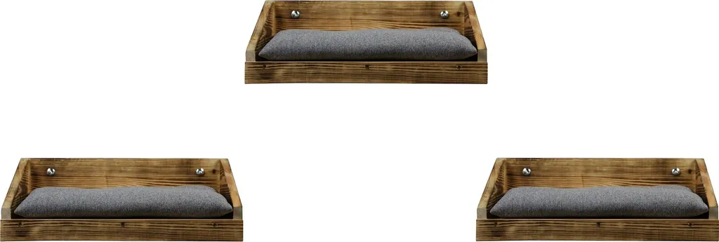 Hamac de Mur pour Chat en Bois et Parcours d'Escalade Mural - Set de 3