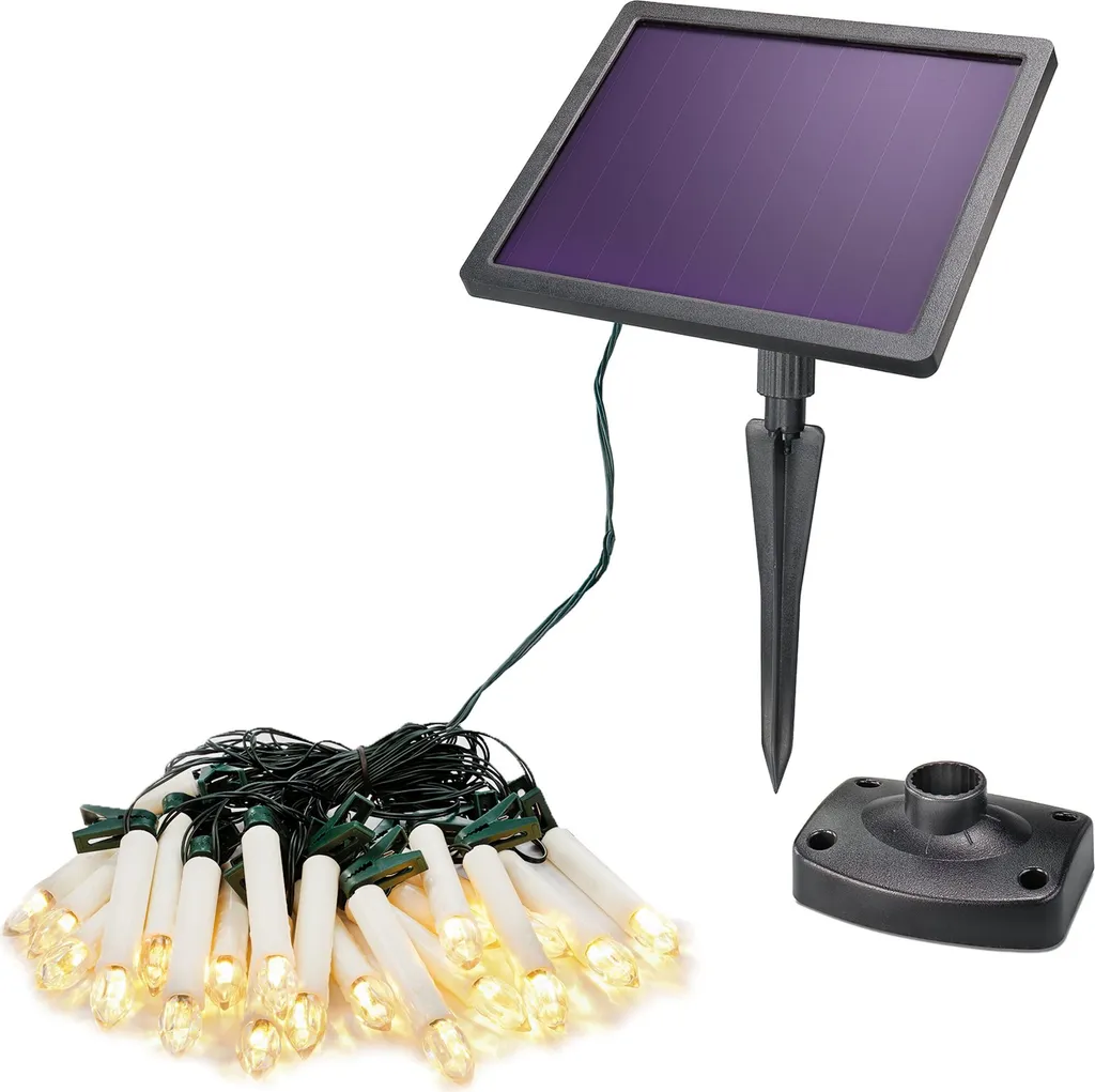 Illumination Sapin Noël Extérieur Solaire sans Fil avec 20 Bougies