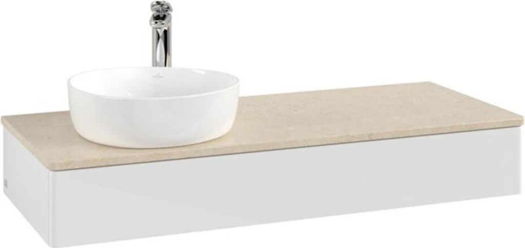 V&B Waschtischunterschrank ohne Frontstruktur Antao 120x19x50cm, HL, WBP botti., glo wh. Lac