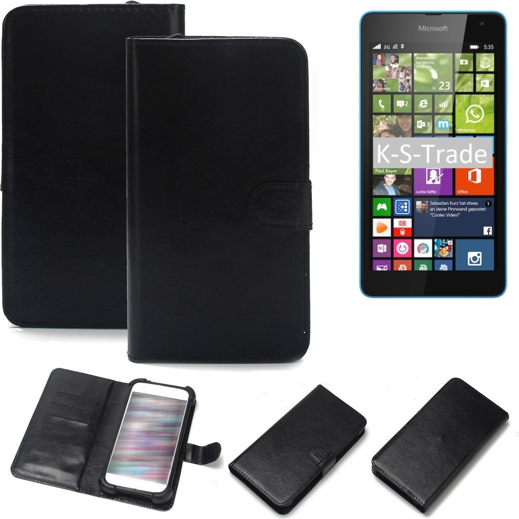 K-S-Trade Handyhülle Schutzhülle kompatibel mit Microsoft Lumia 535 Handy Schutz Hülle Handyhülle Bumper schwarz 1x