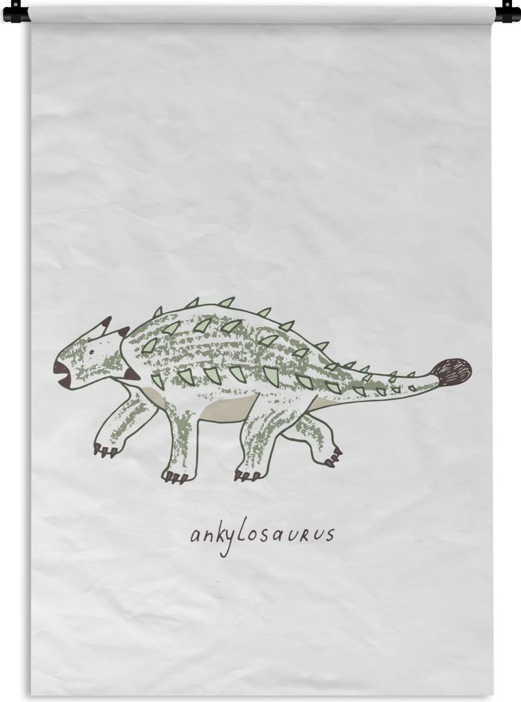 MuchoWow Wandteppich Wandbehang Kinderzimmer - Dinosaurier - Ankylosaurus - Jungen - Mädchen - Kind 60x90 cm Tapisserie Dekoration Wandtuch - Fo...