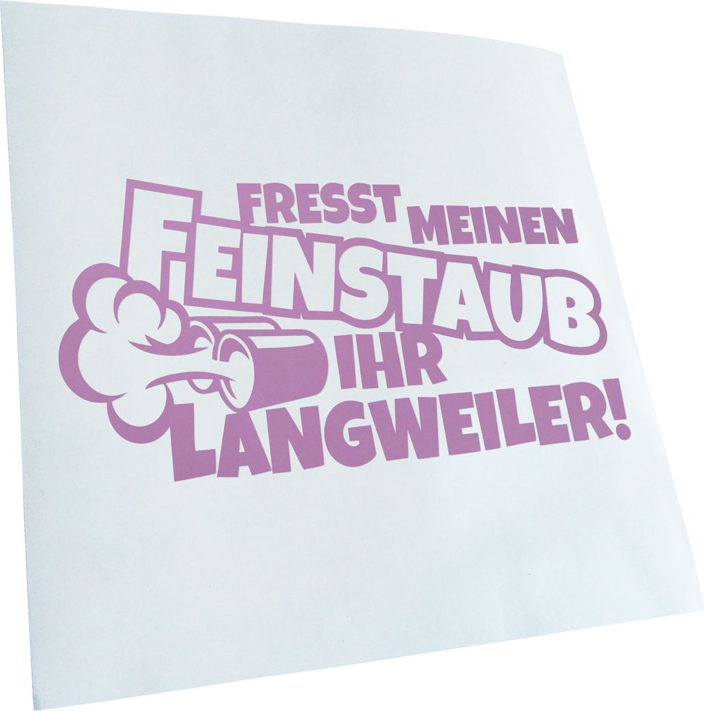 Kiwistar - Autoaufkleber - Fresst mein Feinstaub M2 - Pink - 20x10cm - Aufkleber für Auto, Laptop, Fahrrad, LKW, Motorrad mehrfarbig JDM Decal Racing