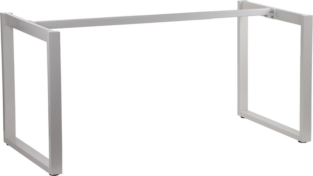 Metallgestell für Schreibtisch oder Tisch NY-131A, längenverstellbar, verstellbare Beine, Maße 120-180x80x72,5 cm, Weiß