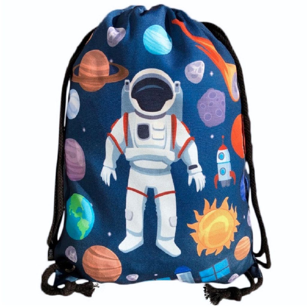 HECKBO Sacca sportiva con motivo astronauta e spazio | Immagine del prodotto 