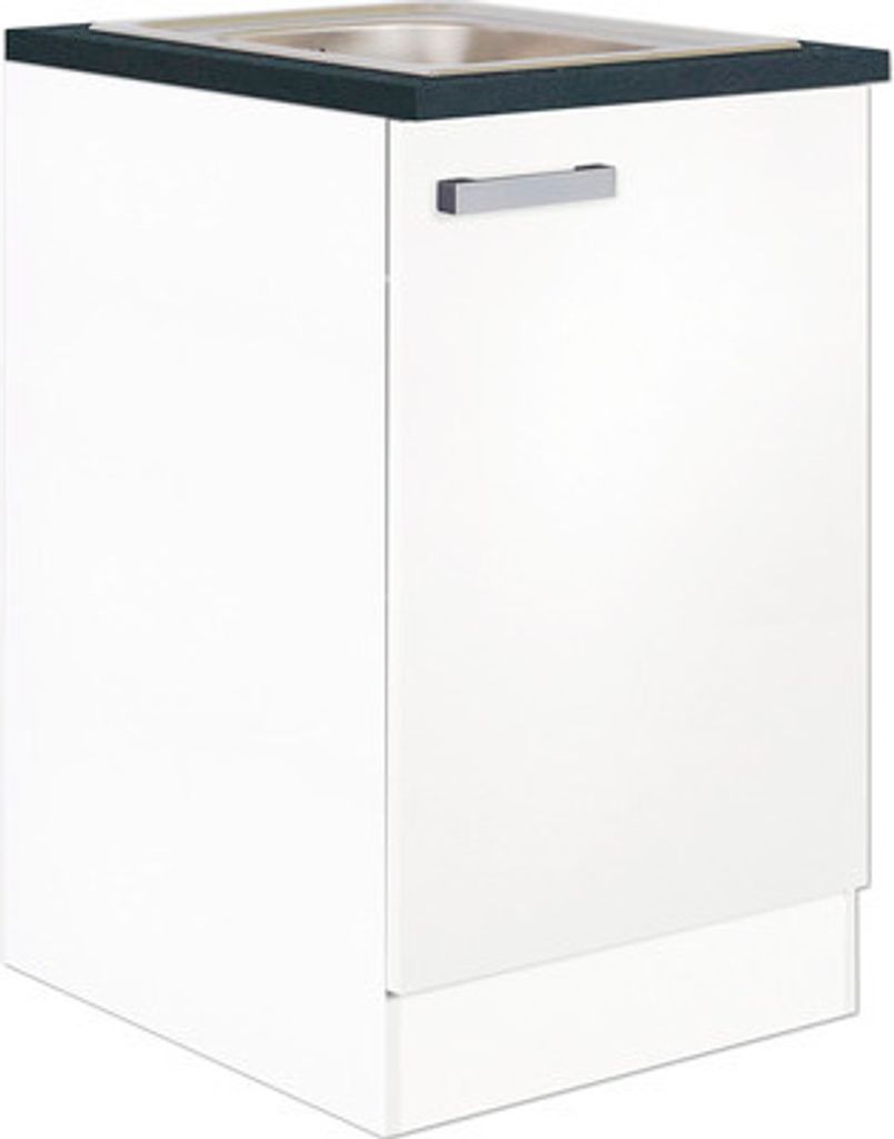 Optifit Spülenschrank inkl Spüle Salo214 BxTxH 50 x 60 x 84,8 cm weiß matt zerlegt Anschlag reversibel HWSA SAPL506-7+