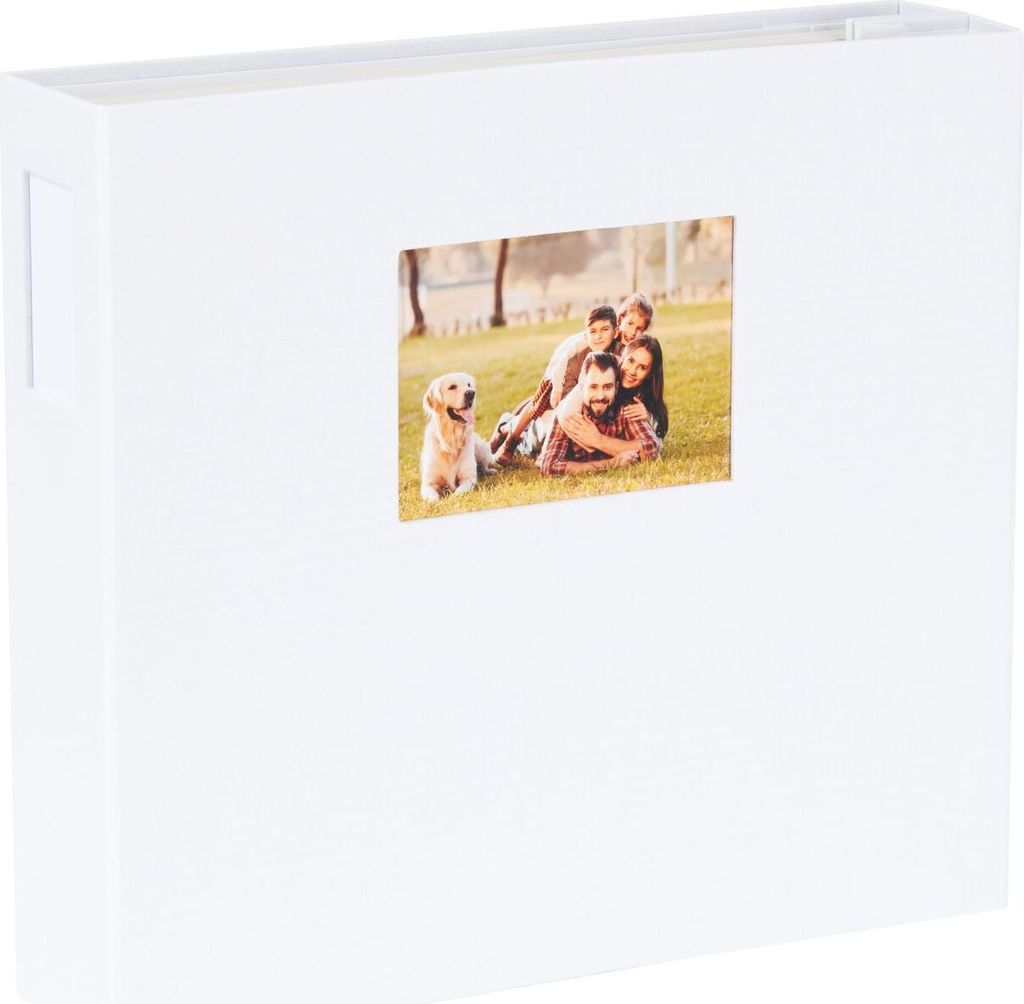 HNFD Fotoalbum Lona weiß Leinen 1000 Bilder 34,5x33 cm 168 weiße Seiten