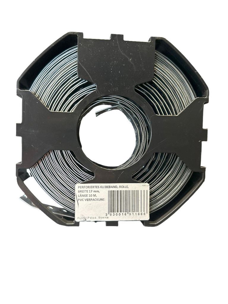 Lochband, Montageband,Metallband verzinkt in Kassette 12mmx0,64mm x 10meter