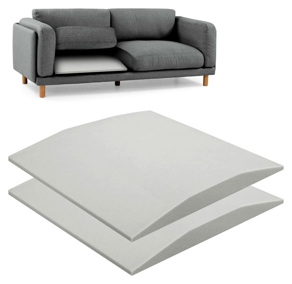 Sofakissen und Stützpolster für Sofareparatur, 50 x 50 x 5 cm, Hochdichter Schaumstoff für Couch und Loveseat (2)