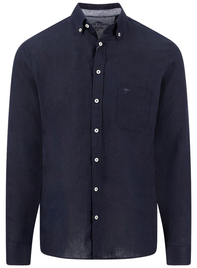 Fynch Hatton Hemd dunkelblau normale Passform