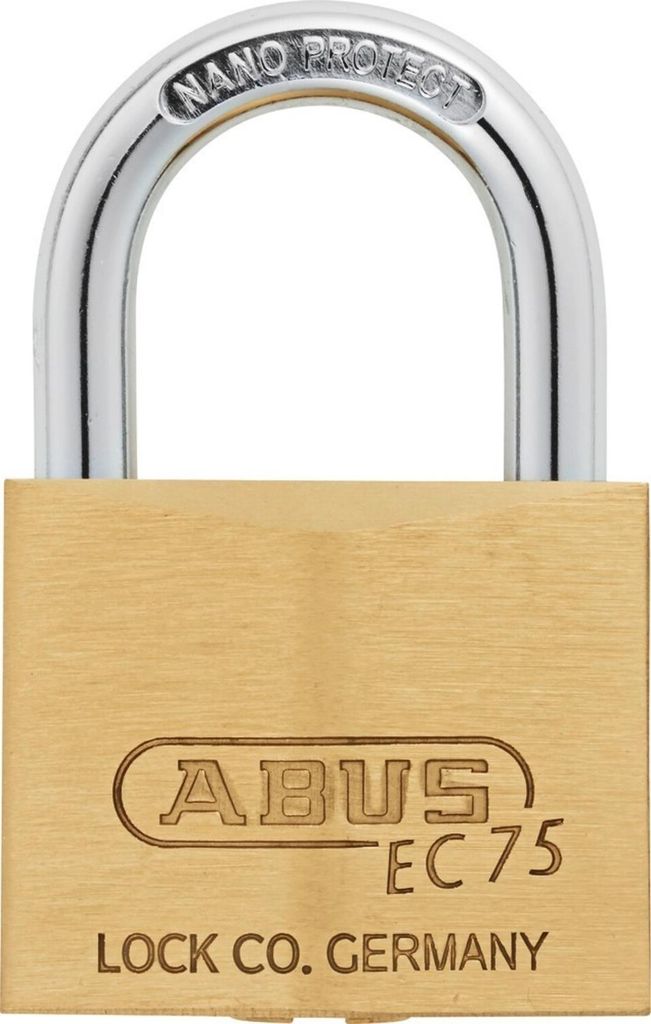 ABUS 806-384 Hängeschloss EC 75/40 Lock-Tag, messingfarben/silber