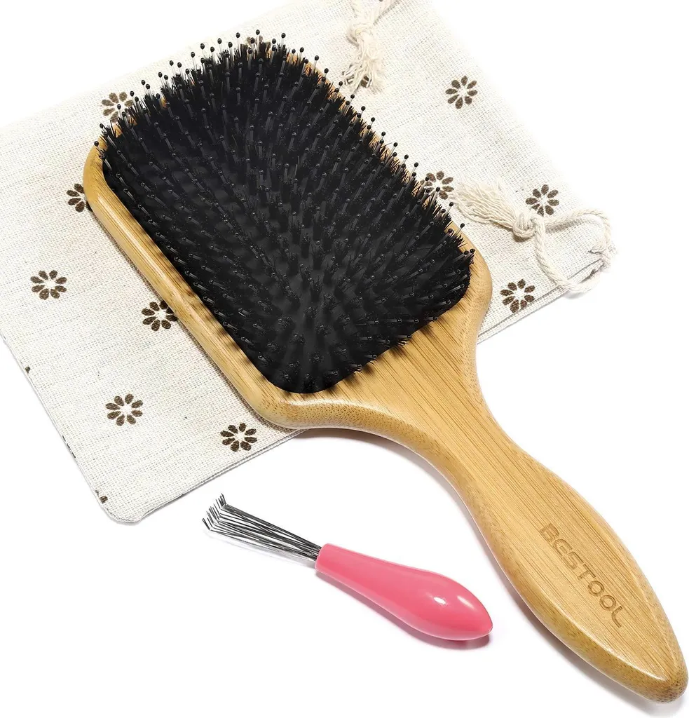 Brosse poils de sanglier et nylon antistatique pour brillance intense
