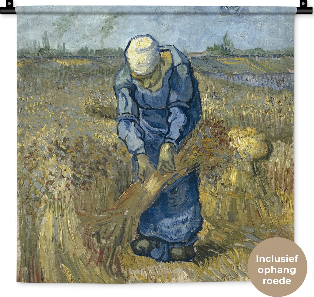 MuchoWow Wandteppich Wandbehang Der Schafspelz (nach Millet) - Vincent van Gogh 60x60 cm Tapisserie Dekoration Wandtuch - Dekorationen - Wand Decke