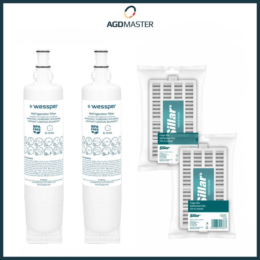 2x Wasserfilter SBS003 + 2x Hygienefilter HYG001 – Set für Produktbild 