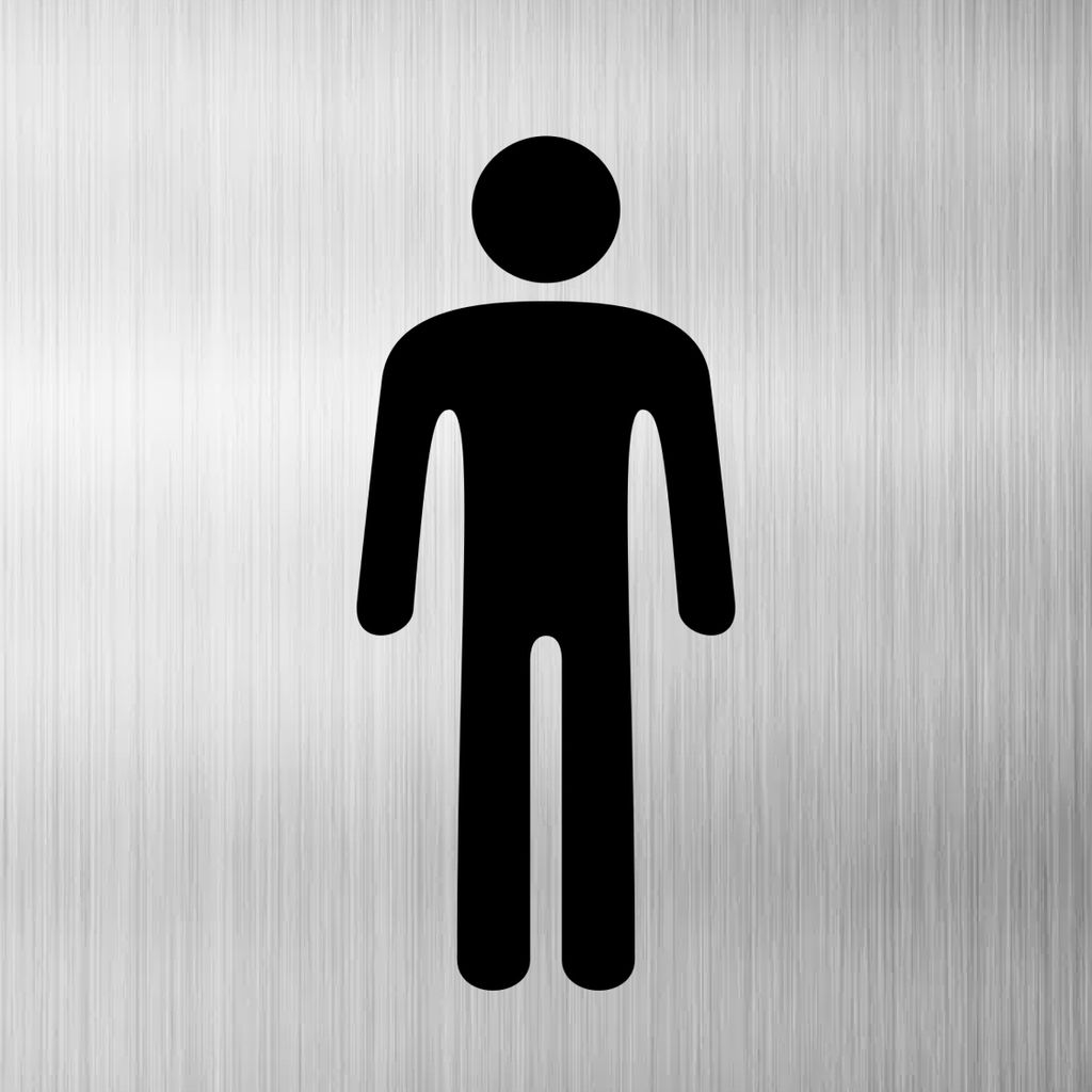 WC Schild Toilette Dibond/Alu 3 mm 120x120 mm Piktogramm Toilettenschild Privat Herren