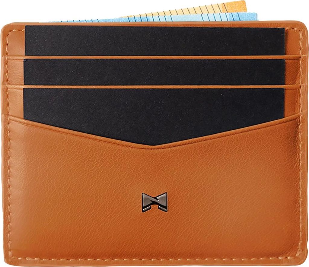 Gentlemen's Kartenetui - Kreditkartenetui aus Echtleder mit Münzfach & RFID-Schutz - Slim Wallet Herren - Geldbeutel mit Scheinfach & Tracker-Fach