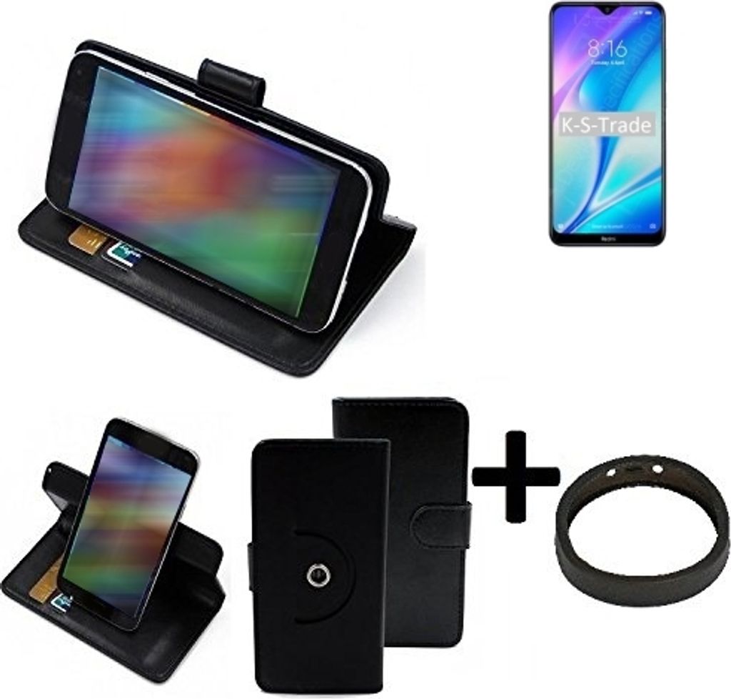 K-S-Trade Case Schutz Hülle kompatibel mit Xiaomi Redmi 8A Dual + Bumper Handy Hülle Flipcase Smartphone Cover Handy Schutz Tasche Walletcase