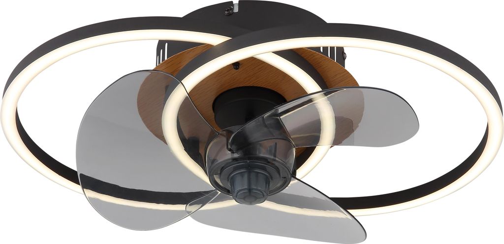Globo Lighting|Deckenventilator Metall schwarz matt, LED