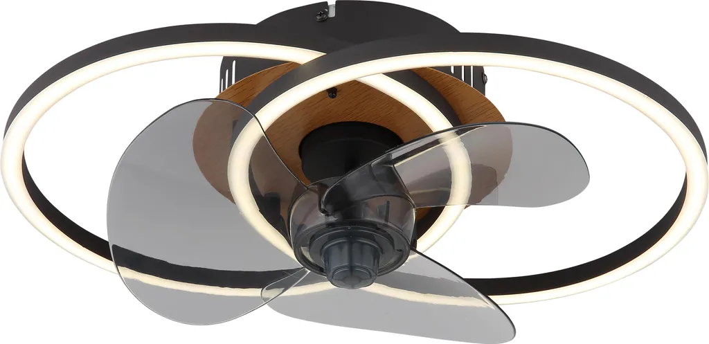 Ventilatore LED Nero Opaco Globo Lighting | Illuminazione Soffitto Moderna