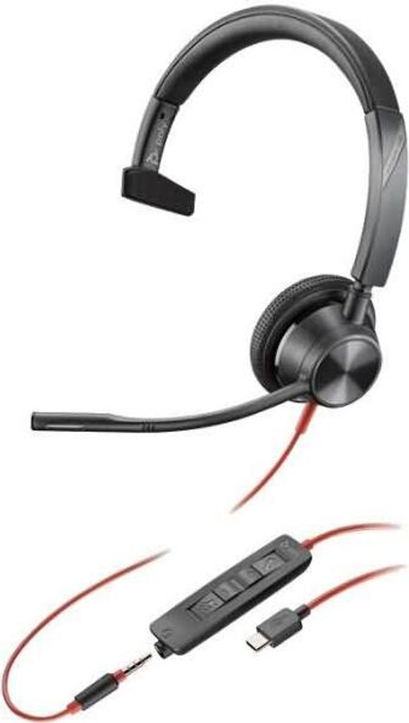 Poly Headset Blackwire C3315 monaural USB-C & 3,5 mm