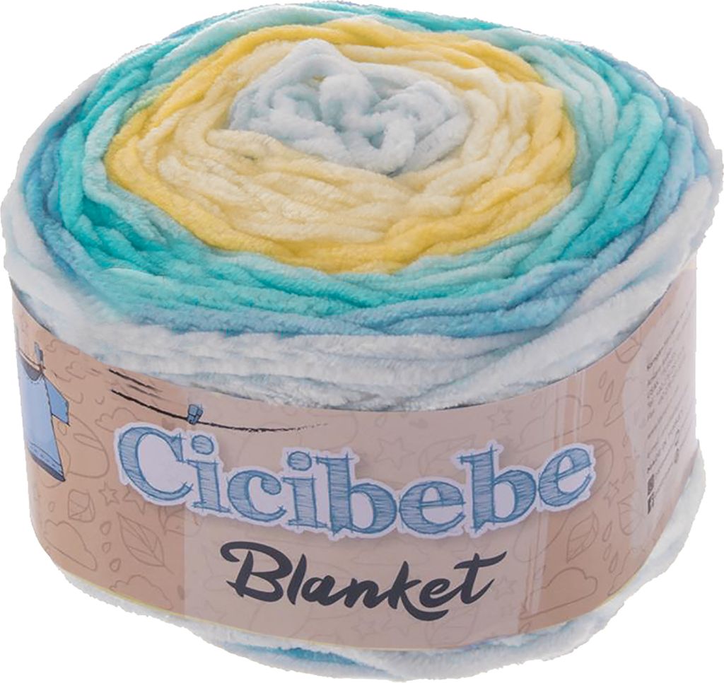 150g Farbverlaufsgarn Chenille-Garn Bobbel Strick-Wolle Strickgarn Farbwahl, Farbe:301-04 gelb-blautöne