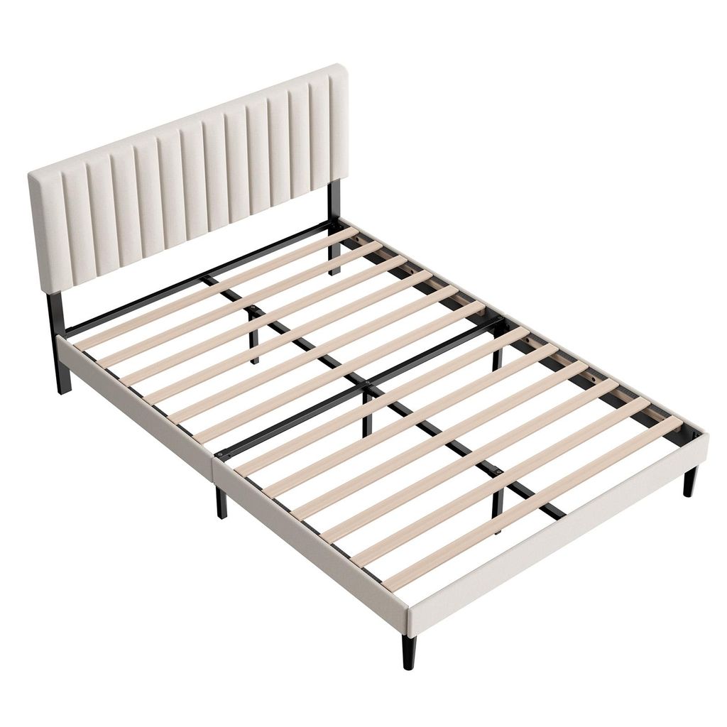 Lit rembourré 140 x 190 cm, sommier avec tête de lit Image du produit 