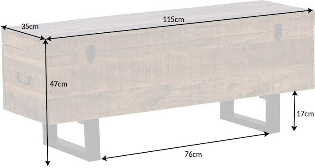 riess-ambiente Industrial Truhenbank FACTORY LOFT 115cm Produktbild 12