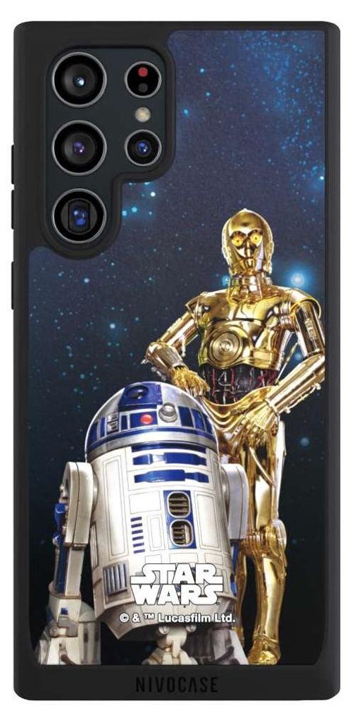 NIVOCASE Handyhülle für Samsung Galaxy S22 Ultra Hülle NIVOpure Case Schwarz Star Wars Weltall R2D2
