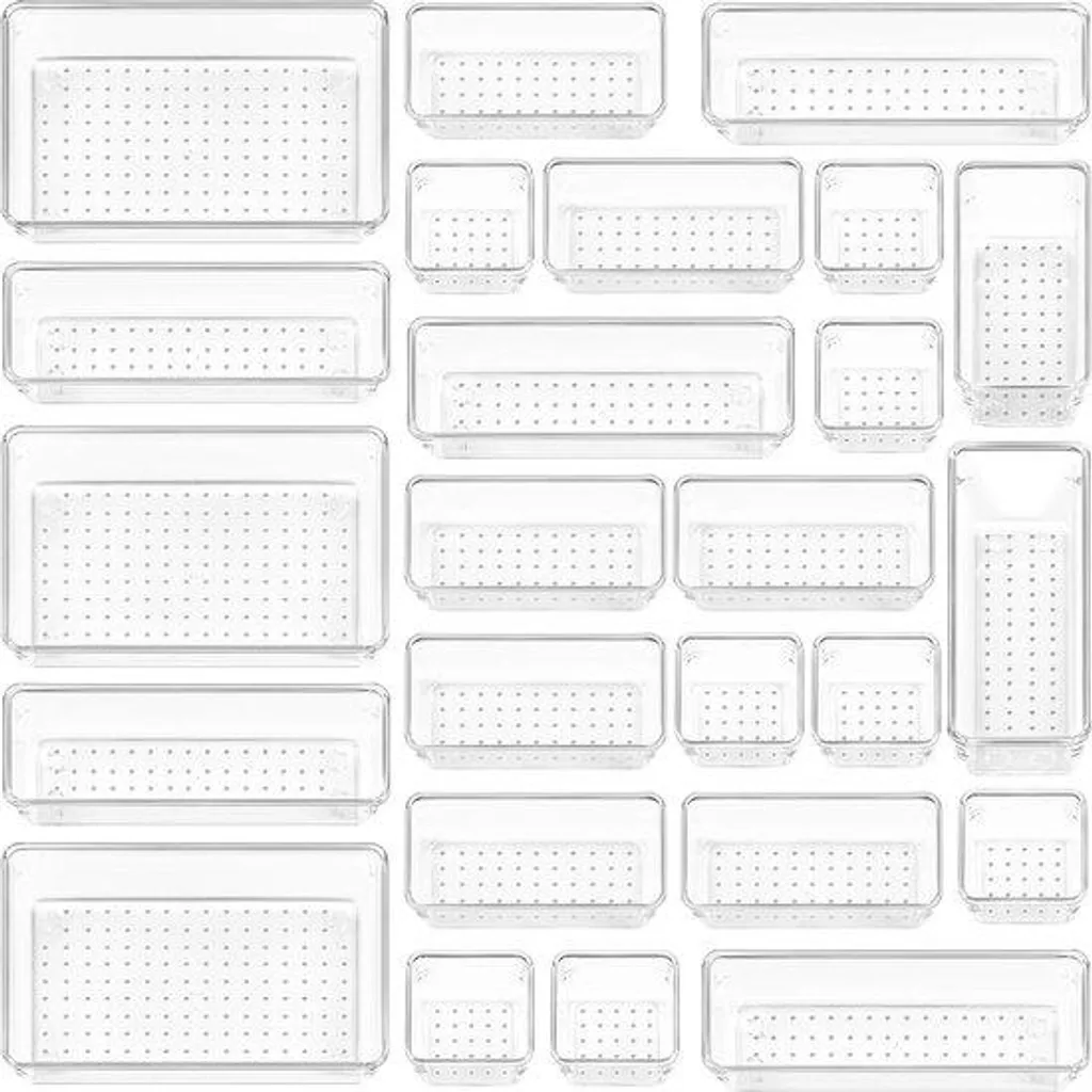 Organiseur de tiroir anti-désordre 25 pièces, tri efficace pour salle de bains
