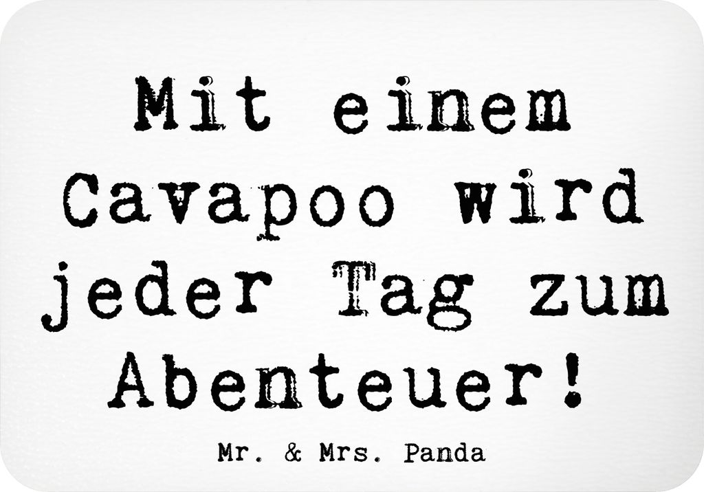 Mr. & Mrs. Panda magnet Spruch Cavapoo Abenteuer - Weiß - Geschenk, zettelhalter, Hunde, pelziger Begleiter, Hunderassen Beschreibung, hypoallerge...