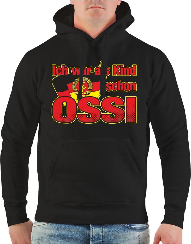 Herren Kapuzenpullover Ich war als Kind schon Ossi