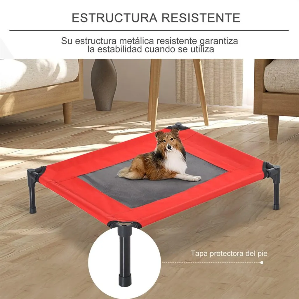Couchage surélevé pour chien et chat - Lit de camp aéré avec maille nylon - 4