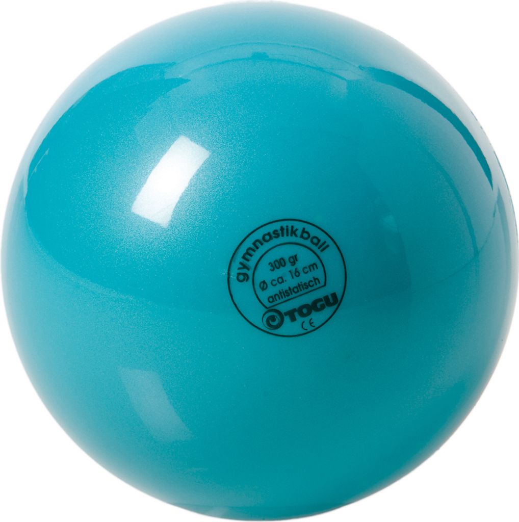 TOGU Gymnastikball RSG Standard | 300 g | Ø 16 cm | TÜRKIS | inkl. Ballnadel | unlackiert