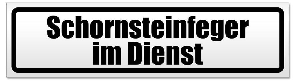 Kiwistar - Autoaufkleber - Schwarz - 30 x 8 cm - Schornsteinfeger im Dienst - Hinweis Aufkleber Sticker für Auto, Kfz, Fahrrad, PKW, LKW