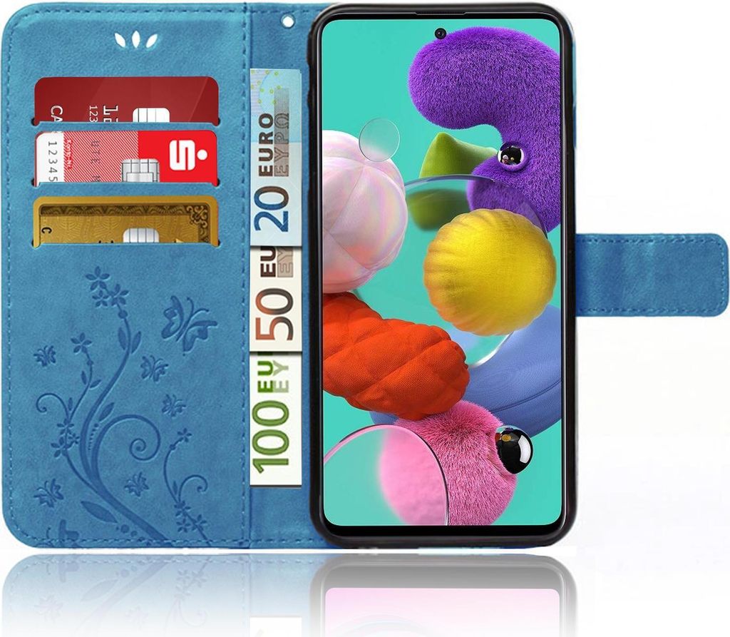 Handy Tasche für Samsung Galaxy A51 Blau