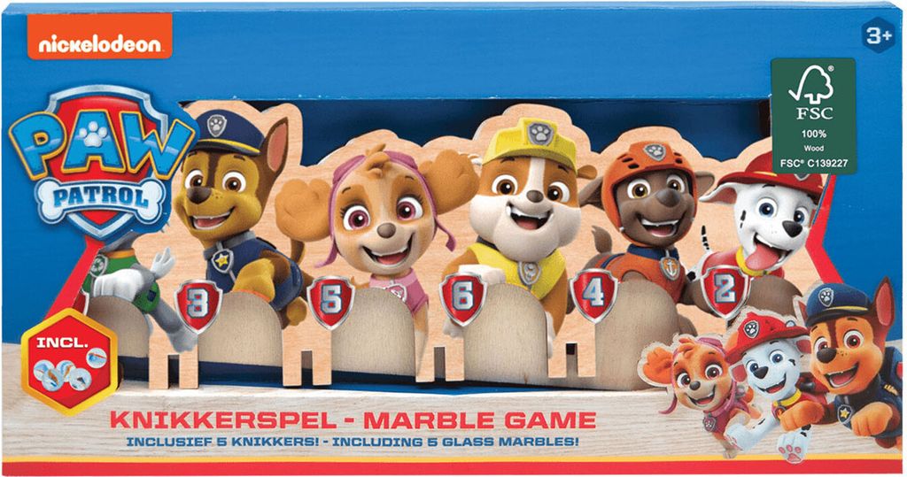 Paw Patrol knikkerspel van hoogwaardig hout voor kinderen Productafbeelding 