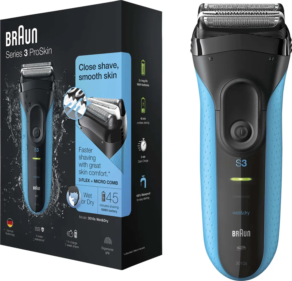 Braun Series 3 3010s Rasoir Électrique Wet & Dry avec Technologie MicroComb