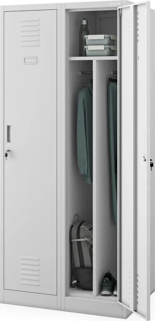 Armoire métallique sécurisée KACPER D600 - Solution rangement gris - 6