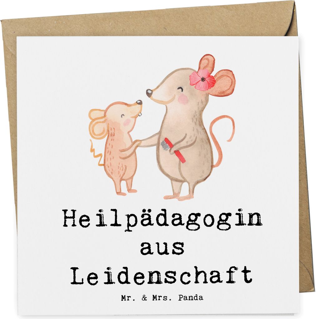 Mr. & Mrs. Panda Grußkarte Heilpädagogin Leidenschaft - Produktbild 