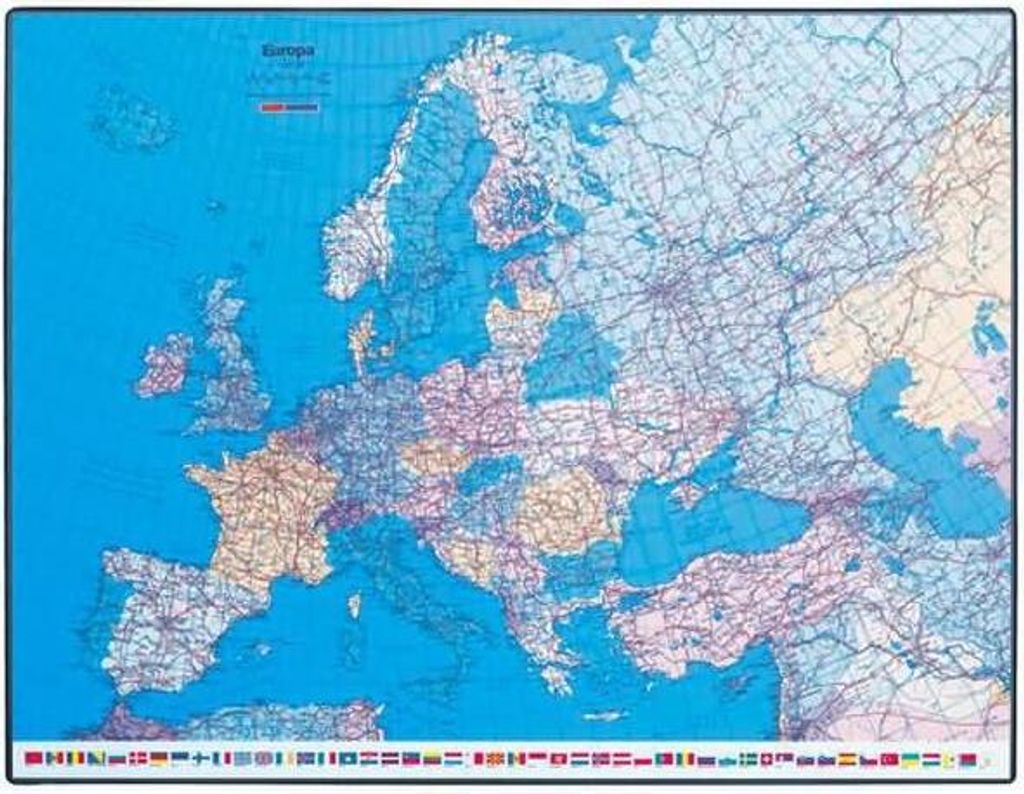 Schreibunterlage GeoPad Europa (englisch) 65x50cm.