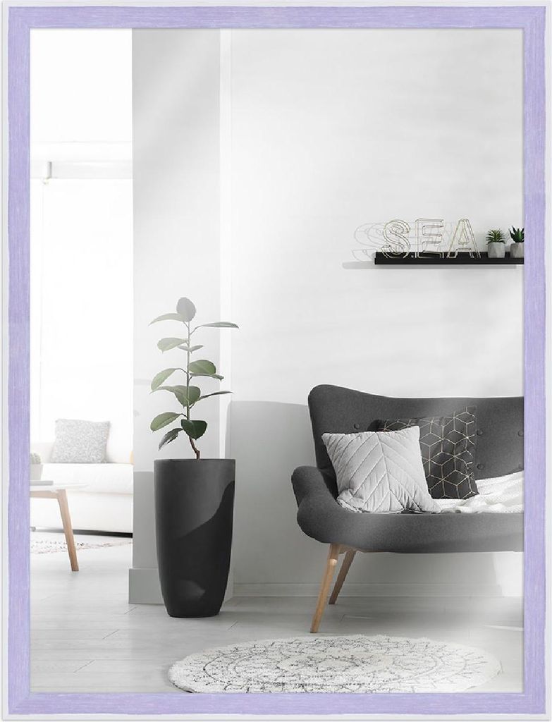 Wandspiegel MendeFrames H080 aus violettem Holz 24x30 cm