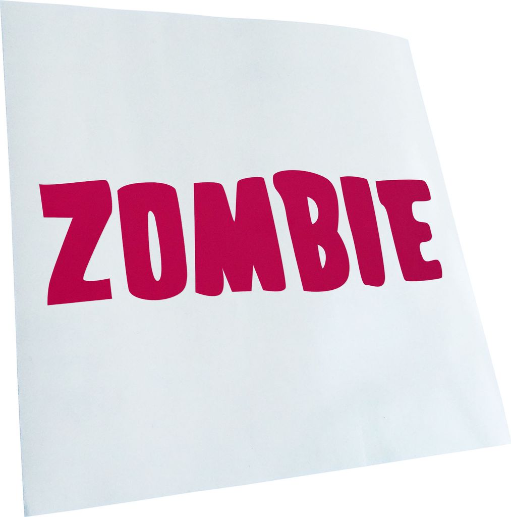 Kiwistar - Autoaufkleber - pink - 40 x 12 cm - Zombie Wort - Heckscheibenaufkleber - Aufkleber für Auto Kfz Fahrrad, LKW, Truck Mofa