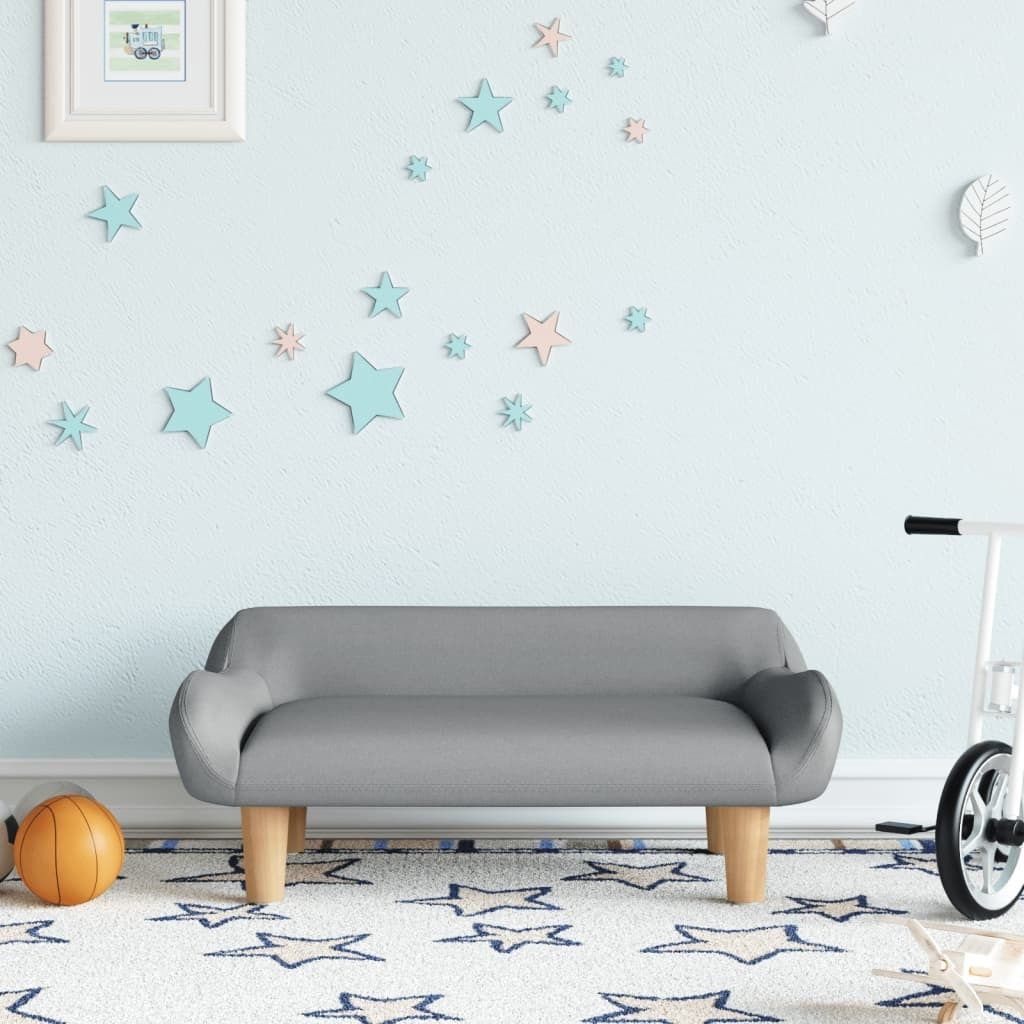 (Design 2026)Kindersofa - elegantes Design - Sofa Baby/Kinder Sofa - Hellgrau 70x40x24cm Stoff DE606073 - Kindersofas