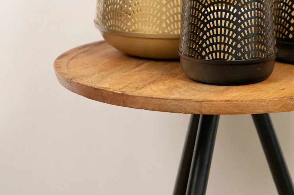 Table basse bois manguier 44,5cm : la solution déco pour petit espace - 7