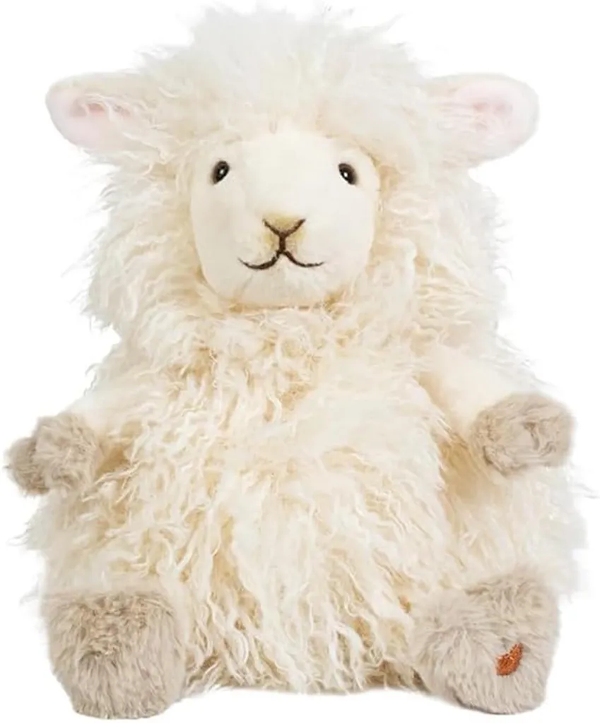 Peluche mouton frisé blanc de 19 cm doudou ultra doux pour enfant