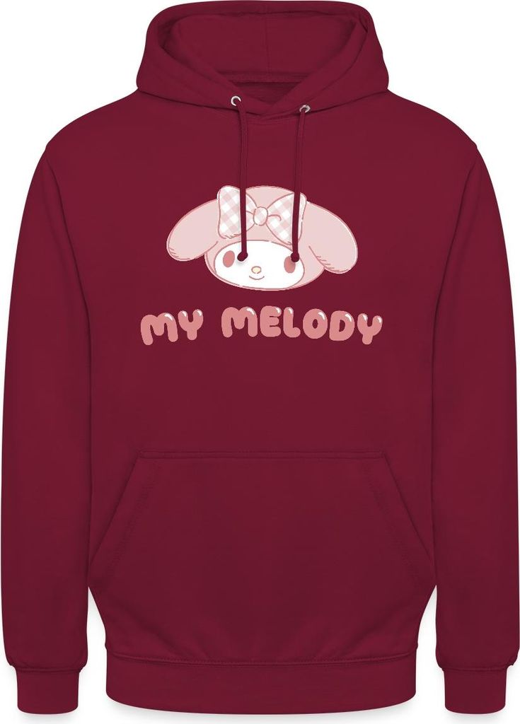 Spreadshirt My Melody Portrait Uni Hoodie, S, Bordeaux