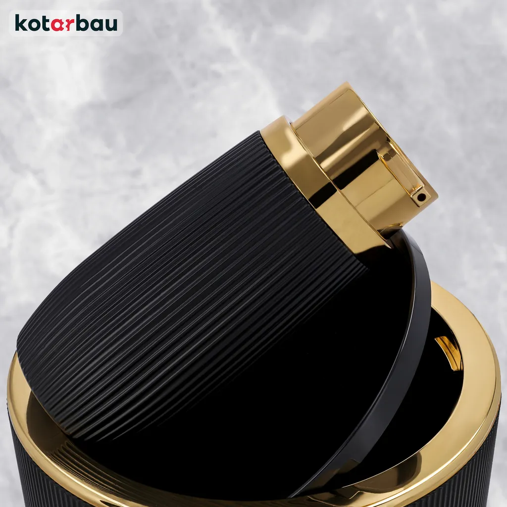 KOTARBAU Set d'accessoires de salle de bain 5 pièces noir et or chic