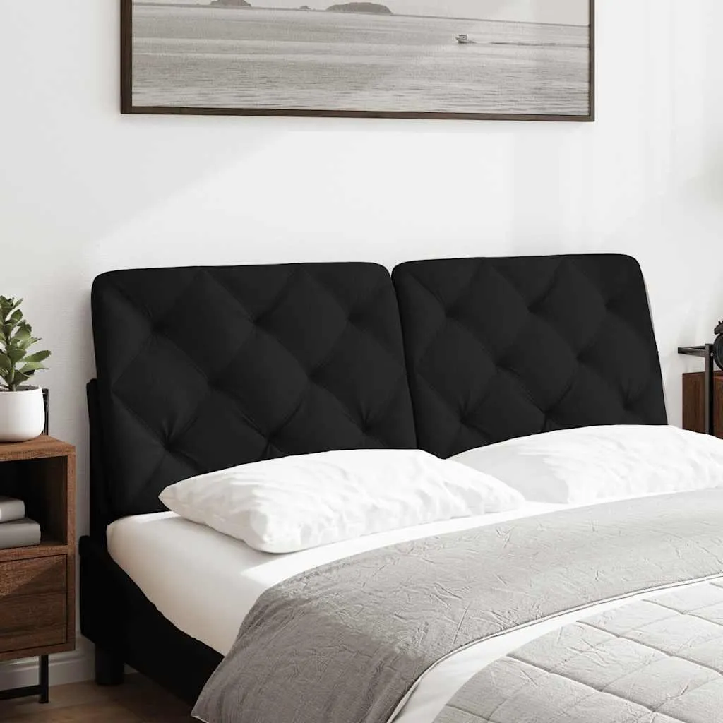 Coussin de tête de lit 120 cm Noir en Tissu contre les Murs Froids