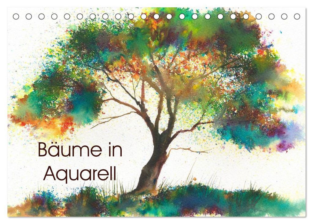 Bäume in Aquarell (Tischkalender 2027 DIN A5 quer), CALVENDO Monatskalender