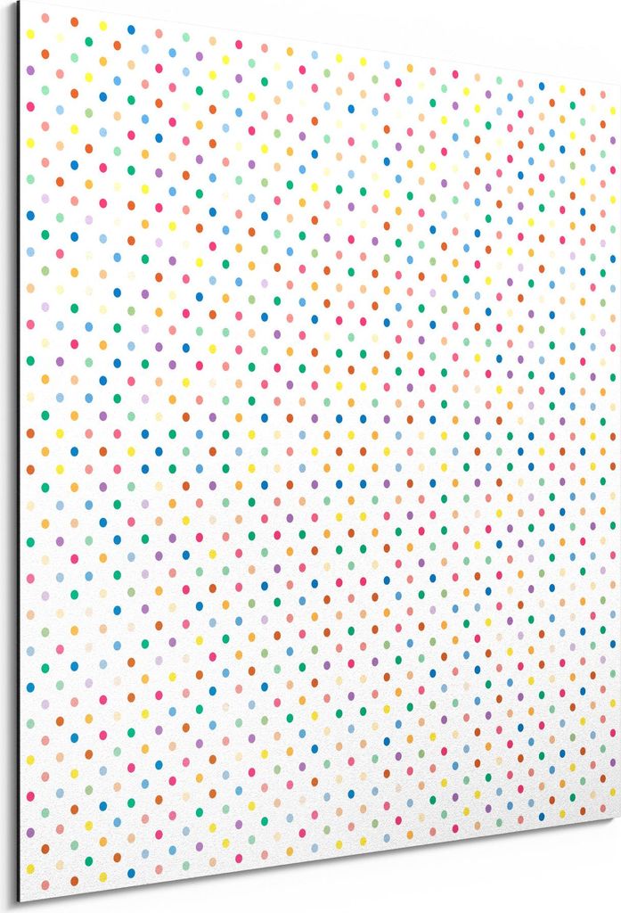 DEQORI Alu-Dibond Bild Weiß 50x50 cm 'Konfetti-Muster' Wandbild Metall dünn Design