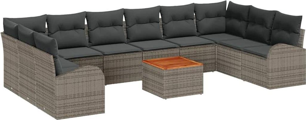 "SALE 2026" Garten-Sofa-Set - elegantes Design - Sitzgruppe mit Sofa, Tisch - 11 pcs Grau - Terassenmöbel DEMöbel178287